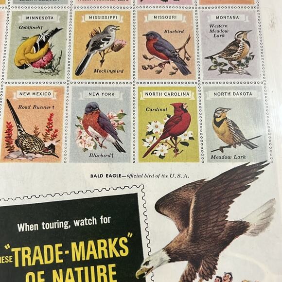 Vintage 1950? Saturday Evening Post Ethyl Gasoline Bird Stamp Advertisement - Picture 5 of 14